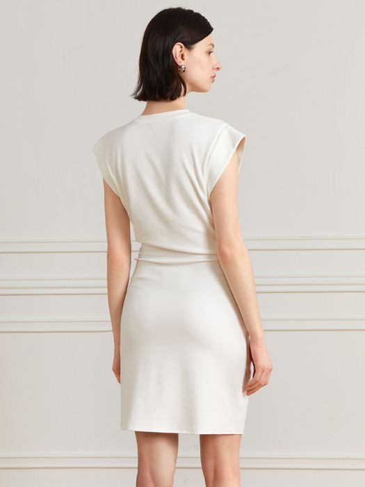 YY_Asymmetric fitted dress_WHITE