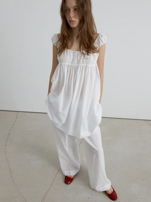 COTTON SHEER PANTS_WHITE