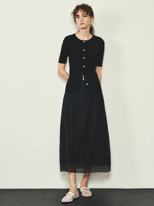 See-through Layered Skirts_CTS608(Black)