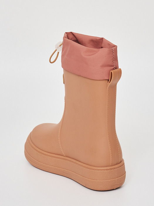 레인부츠 RE-RAIN SHIRRING BOOTS BROWN