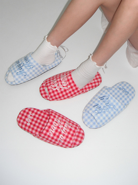 Dorothy Gingham Check Room Shoes (4color)