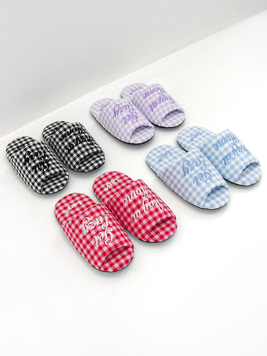 Dorothy Gingham Check Room Shoes (4color)