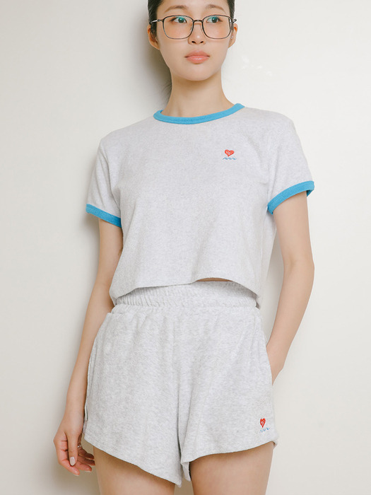 Heart Terry Short Pants (Gray)