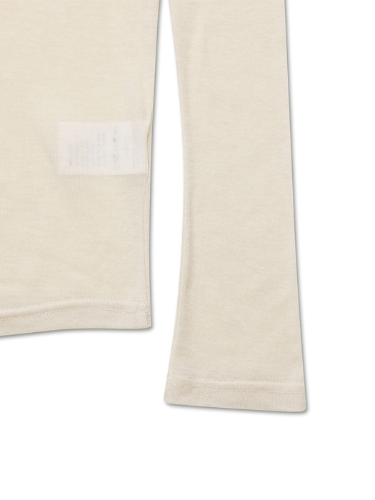 WOOL TENCEL TURTLE NECK TOP BUTTER