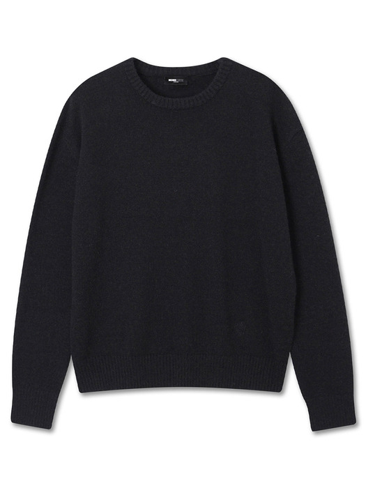 BASIC WOOL KNIT PULLOVER BLACK