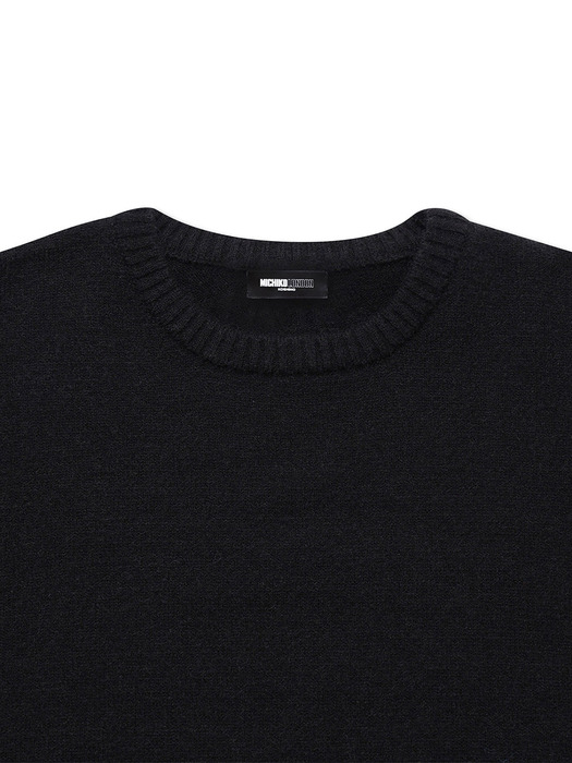 BASIC WOOL KNIT PULLOVER BLACK