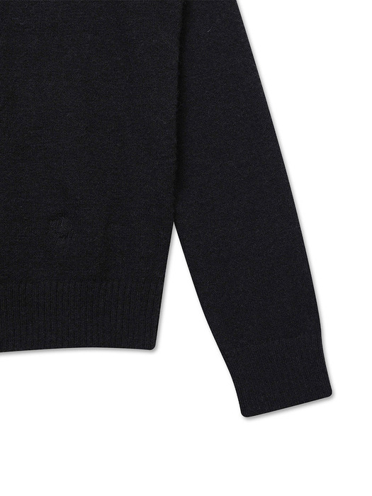 BASIC WOOL KNIT PULLOVER BLACK