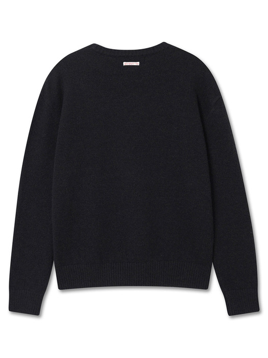 BASIC WOOL KNIT PULLOVER BLACK