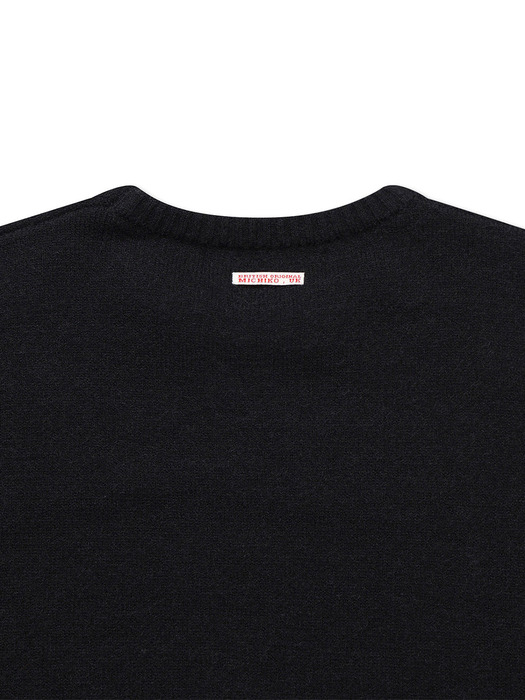 BASIC WOOL KNIT PULLOVER BLACK