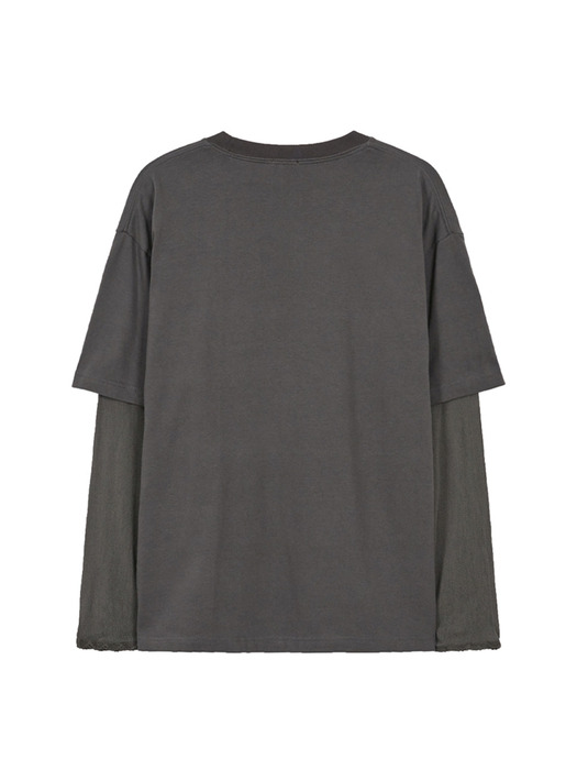 LACE LAYERED T-SHIRT_dark grey