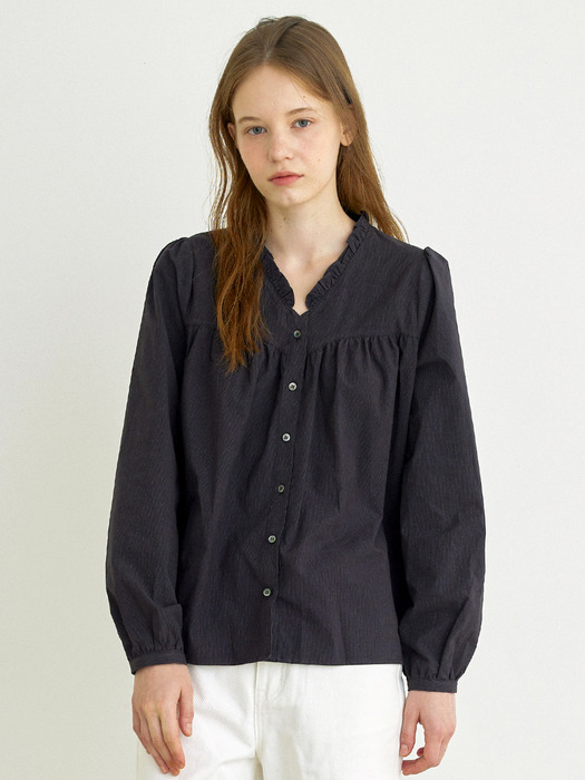 Lieben frill blouse (Navy)