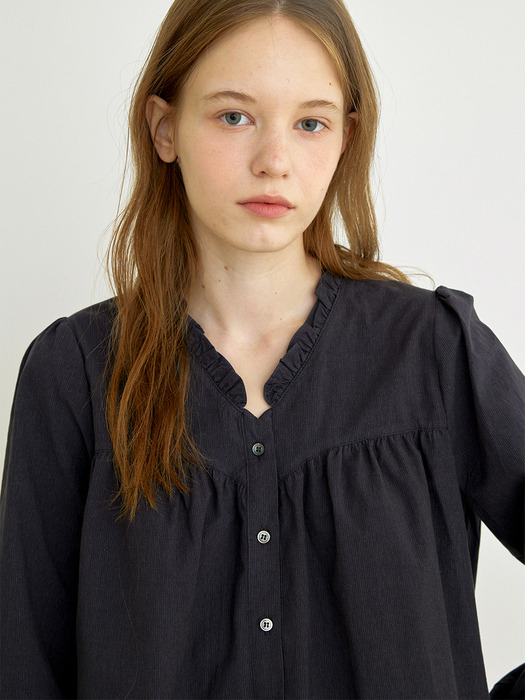 Lieben frill blouse (Navy)