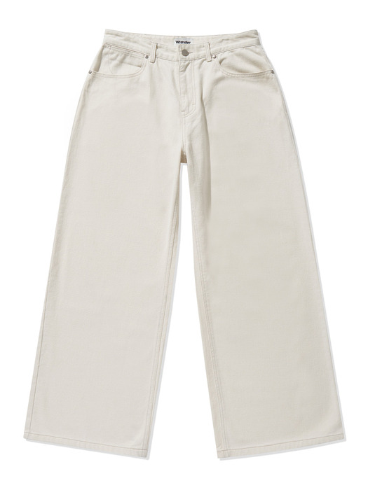 LOOSE STRAIGHT FIT Solid Denim Pants Ivory