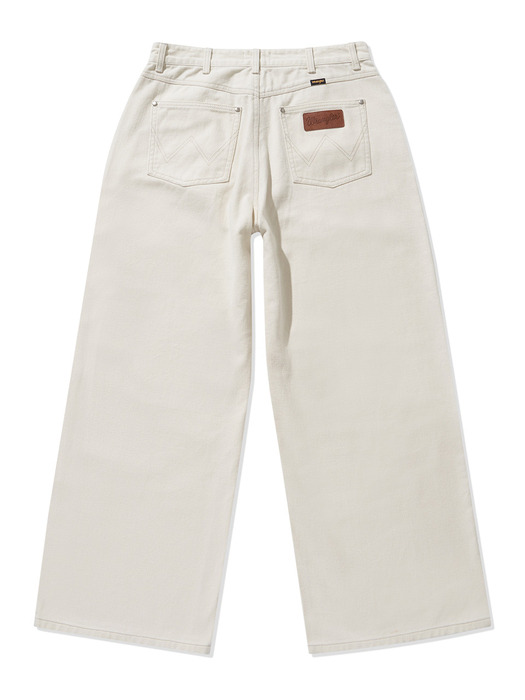 LOOSE STRAIGHT FIT Solid Denim Pants Ivory