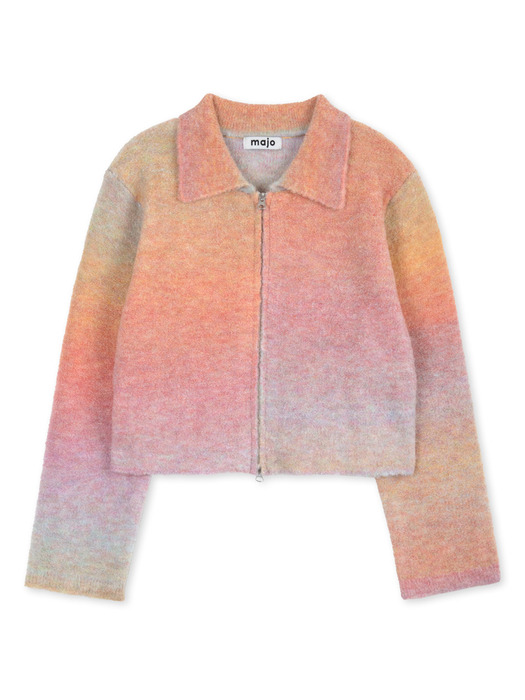 Apricot Knit Zip-up [Gradient]