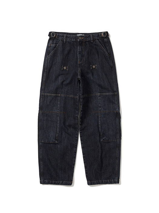 Cargo denim work pants / Deep Indigo