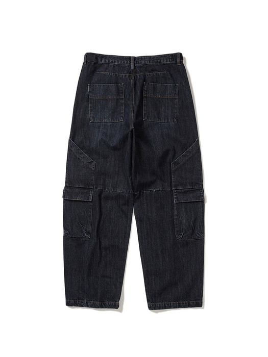 Cargo denim work pants / Deep Indigo