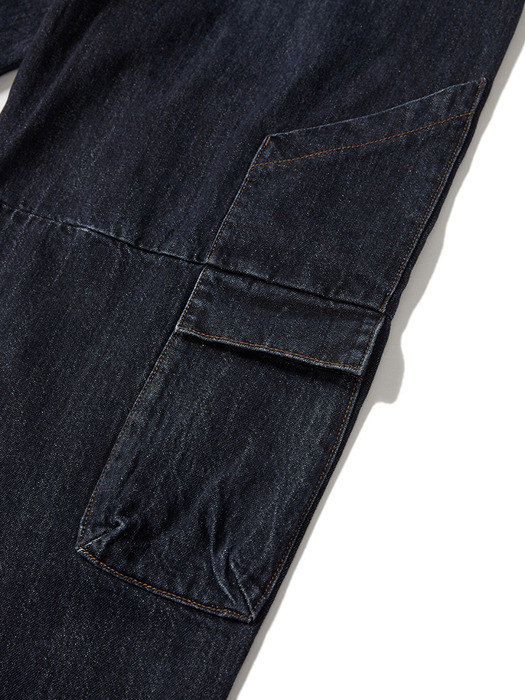 Cargo denim work pants / Deep Indigo