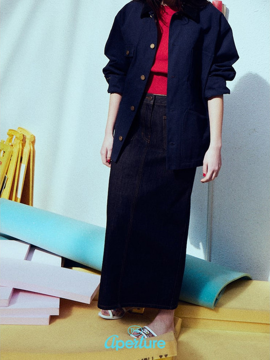 20s Denim Long Skirt  Navy (TA4727A13R)