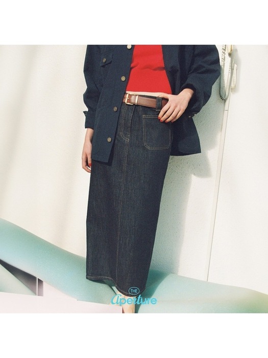 20s Denim Long Skirt  Navy (TA4727A13R)