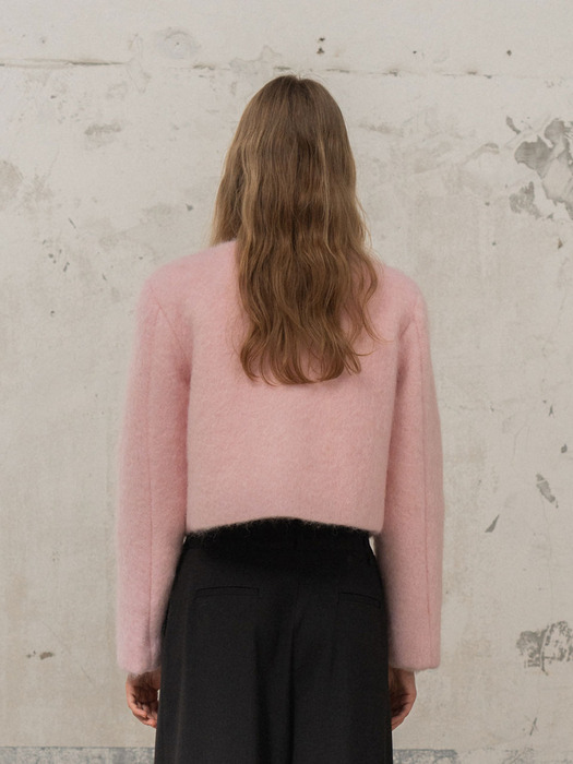 Sunny Crop Fur Jacket_PINK