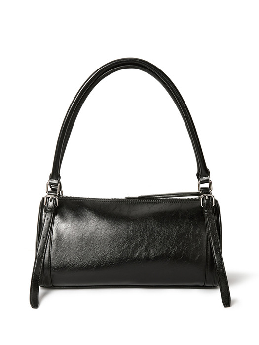 BUCKLE STRAP SHOULDER BAG IN BLACK