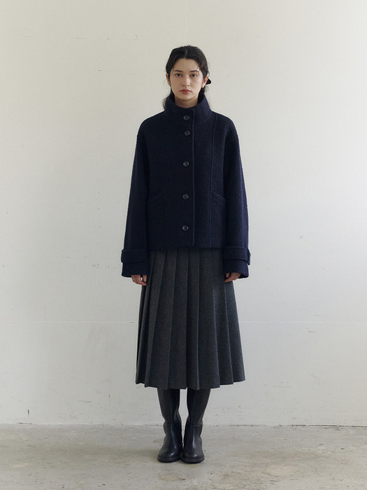 [리뉴얼] Wool pleats long skirt_2color