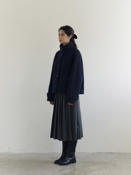 [리뉴얼] Wool pleats long skirt_2color