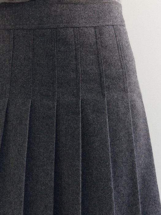 [리뉴얼] Wool pleats long skirt_2color