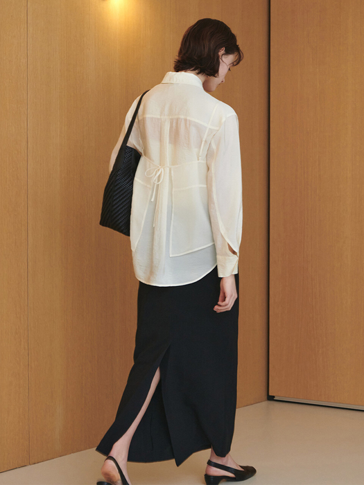 [SET] Creased Shirt + See-through Bustier Top SS5SB149_2color