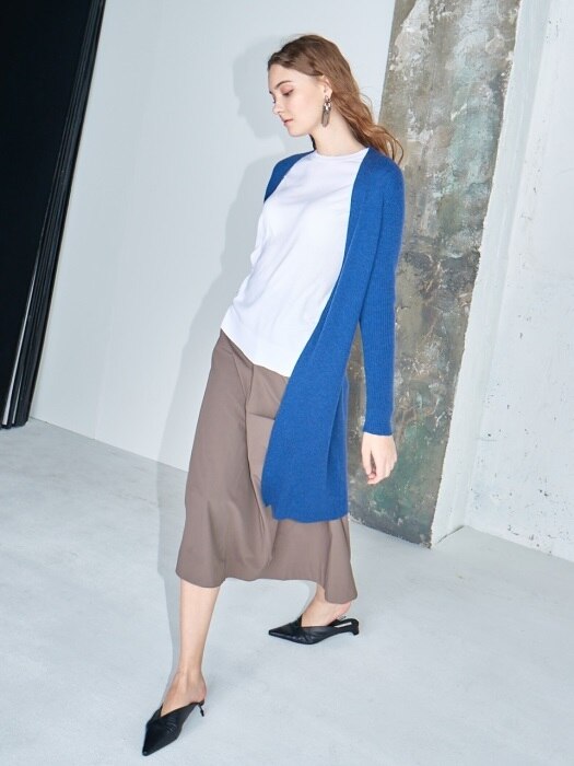 Merino wool Open front cardigan #Blue