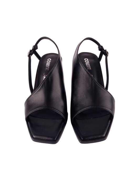 Wave sling-back shoes(ACRYLIC HEEL)-CG1013BK
