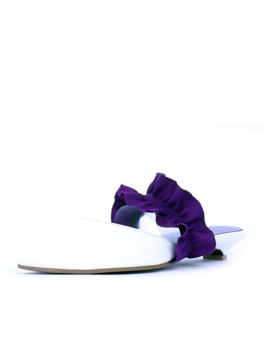 Antoi Ruffle Mule_MK180102_WhitePurple