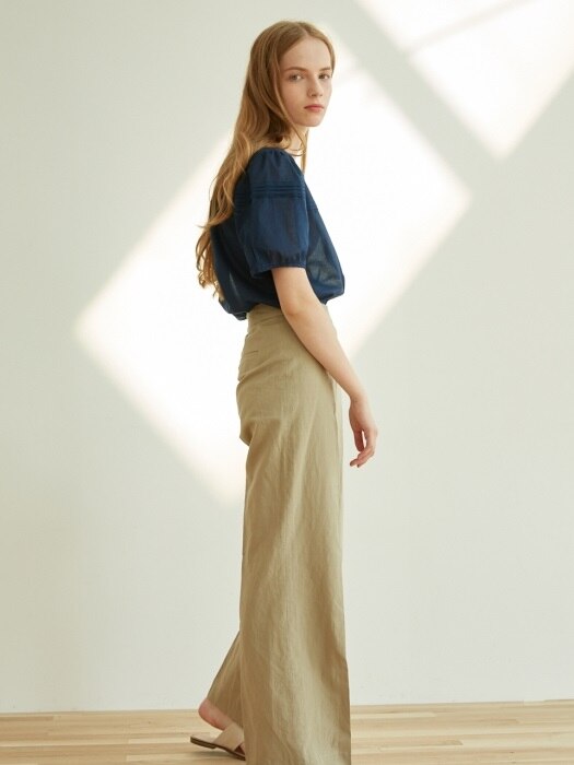 SUMMER HIGH SLACKS_L.KHAKI