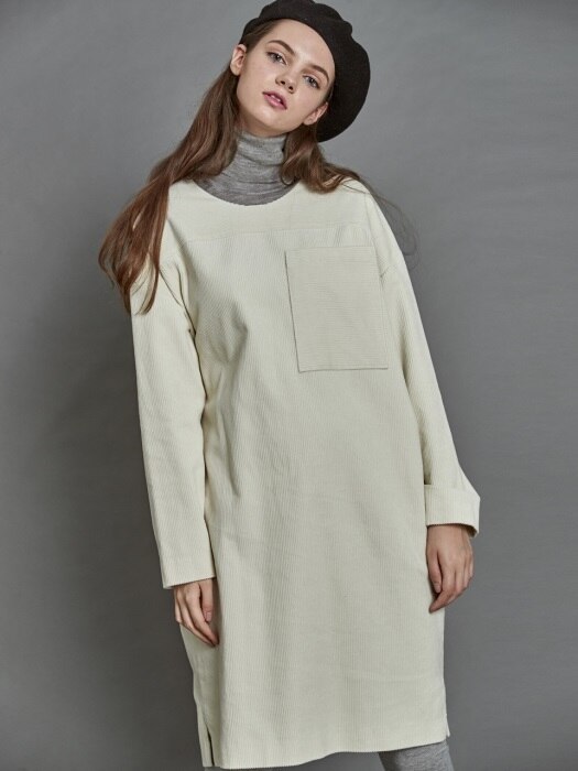 Corduroy Dress_ Off white