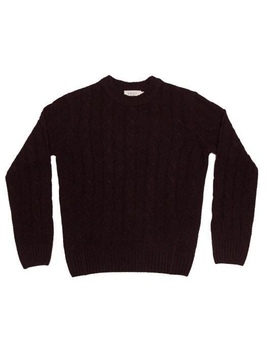 Cable Cashmere Sweater (Brown)