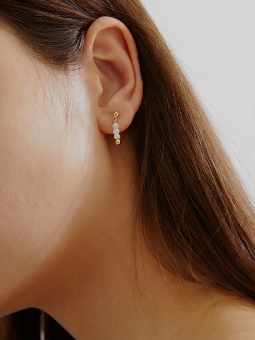 Ball & 3 Gemstone Earrings