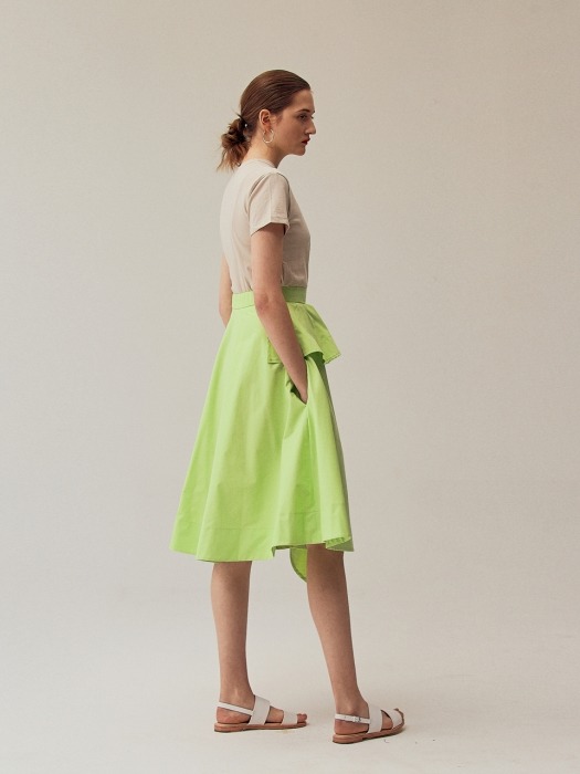 Frill full skirt_summer green