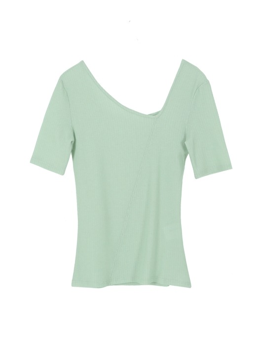 NECK POINT T-SHIRT_CORAL