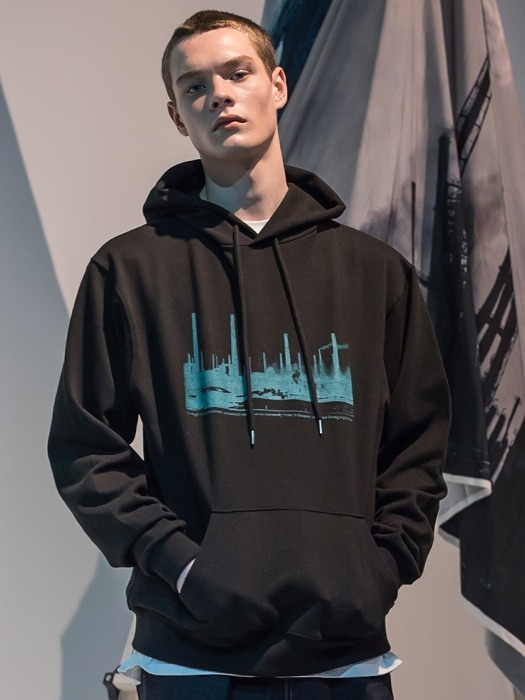 INDUSTRIAL OVERSIZED HOODIE MFNHD002-BK