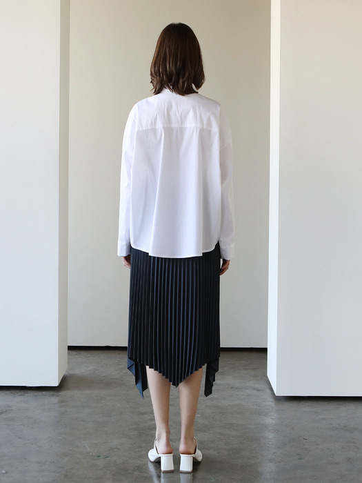 Solid pleats skirt_Blue