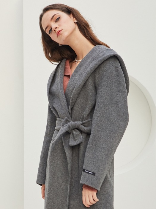 Wool hoody coat GRAY