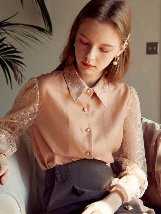 AMR1020 mary blouse (peach)