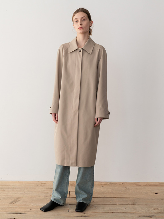 SINGLE BREASTED TRENCH COAT (BEIGE)