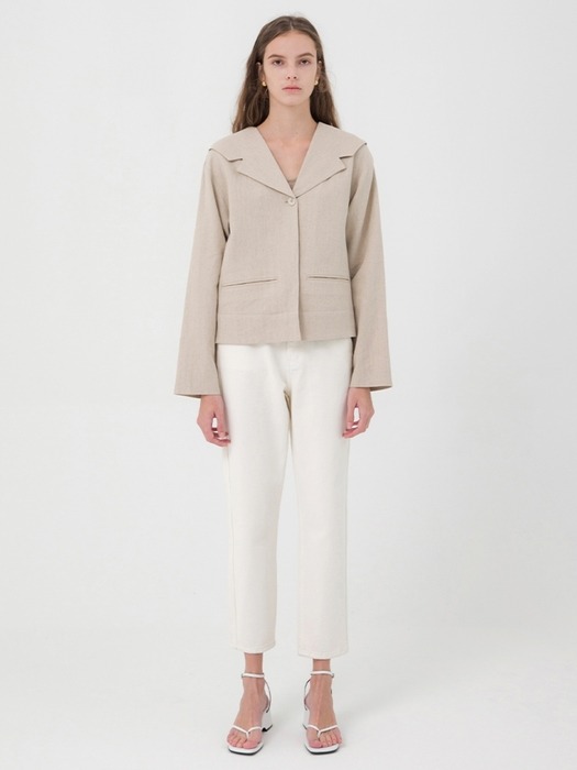 Linen Short Jacket  - 3colors