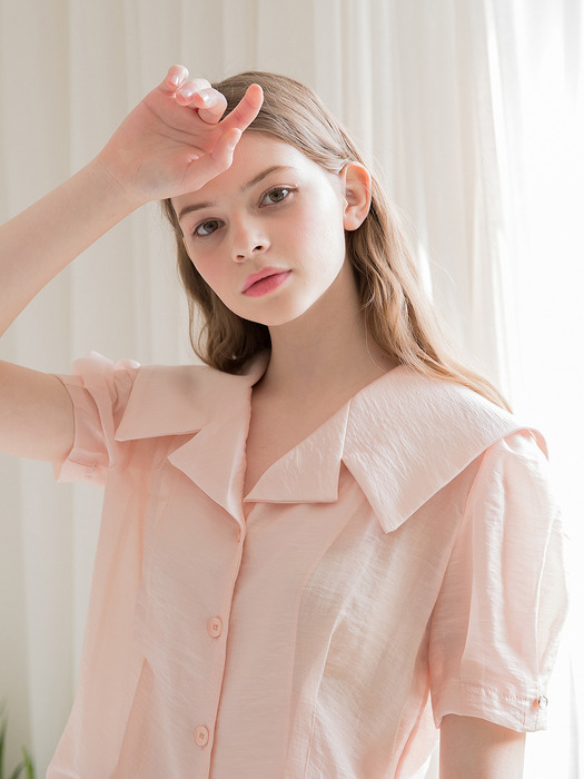 Big Sailor Collar Blouse Pink