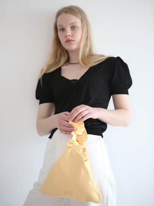 shirring SOFT TRIANGLE BAG_yellow