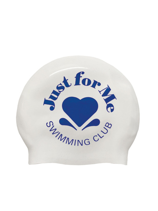 Heart Logo Swim Cap (White/Blue) 