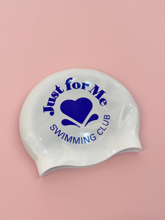 Heart Logo Swim Cap (White/Blue) 