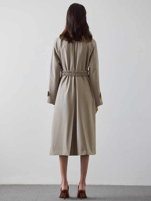 SHIRRING TRENCH COAT_BEIGE